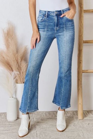 RISEN Full Size High Rise Ankle Flare Jeans - Coco and lulu boutique