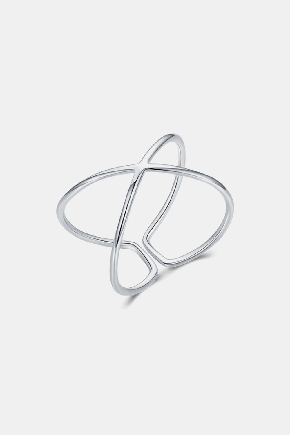 925 Sterling Silver Crisscross Open Ring - Coco and lulu boutique