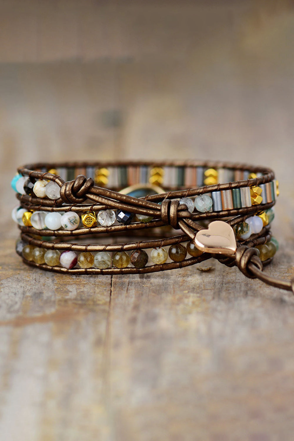 Handmade Triple Layer Beaded Wrap  Bracelet - Coco and lulu boutique