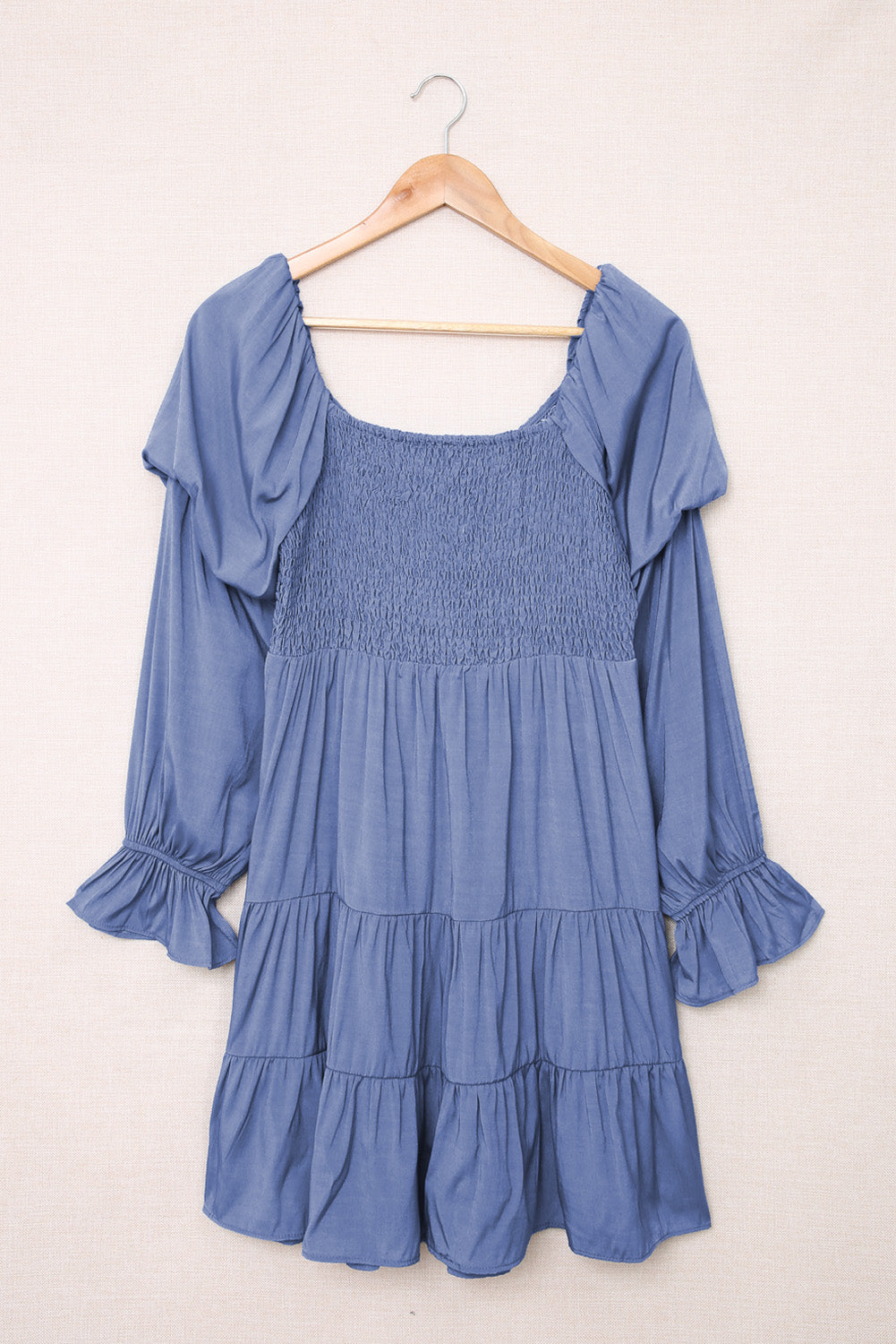 Amelia Smocked Off-Shoulder Tiered Mini Dress - Coco and lulu boutique