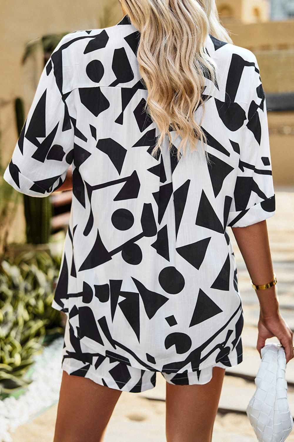 Harper Printed Dropped Shoulder Shirt and Shorts Set - Coco and lulu boutique