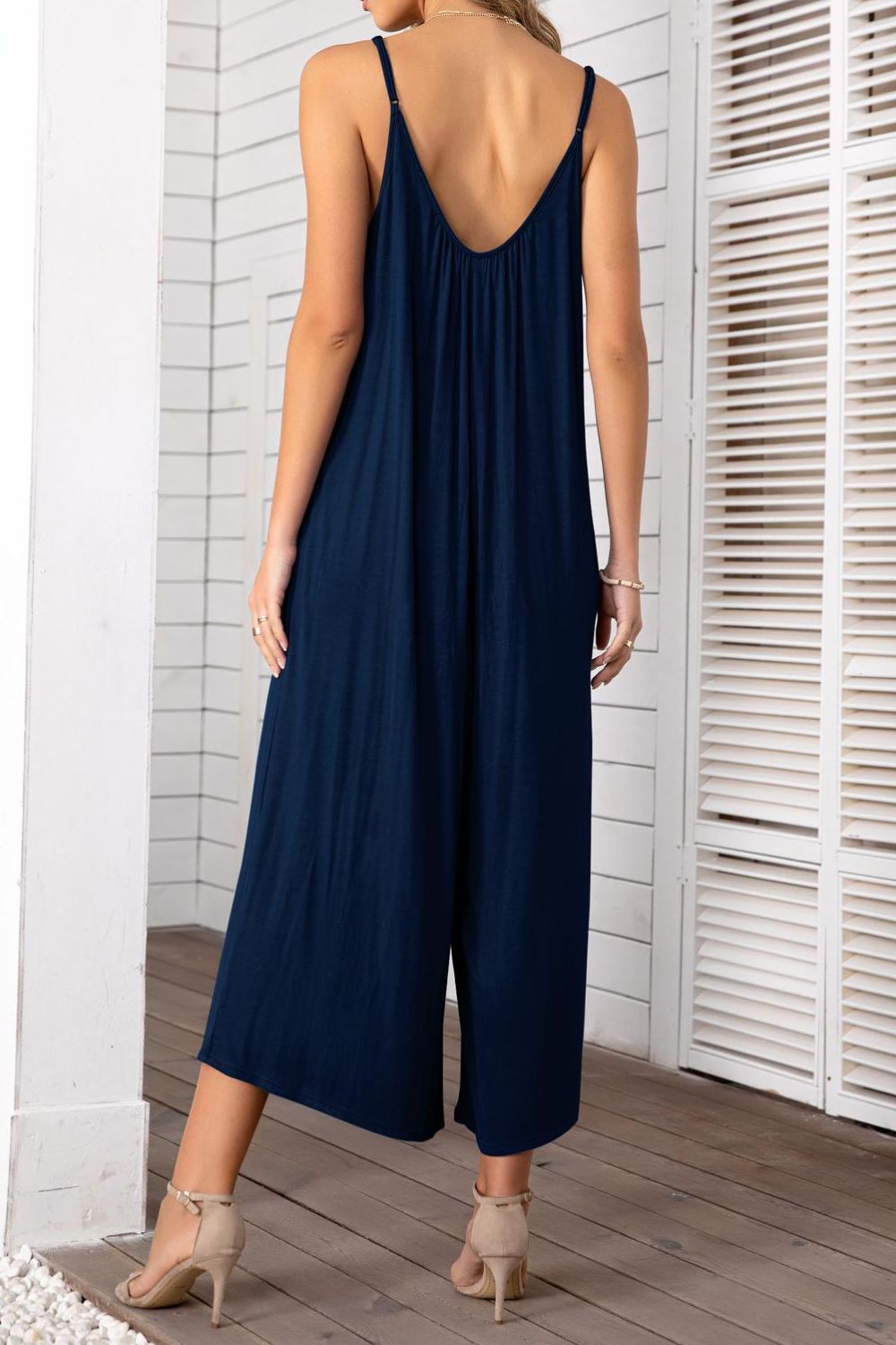 Spaghetti Strap Scoop Neck Jumpsuit - Coco and lulu boutique