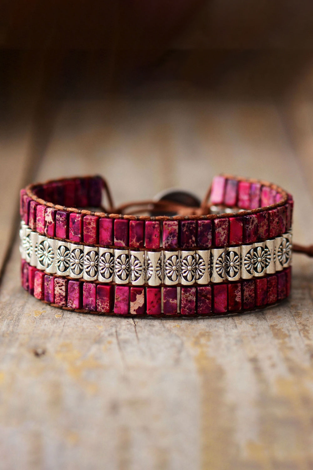 Handmade Triple Layer Natural Stone Bohemian  Bracelet - Coco and lulu boutique