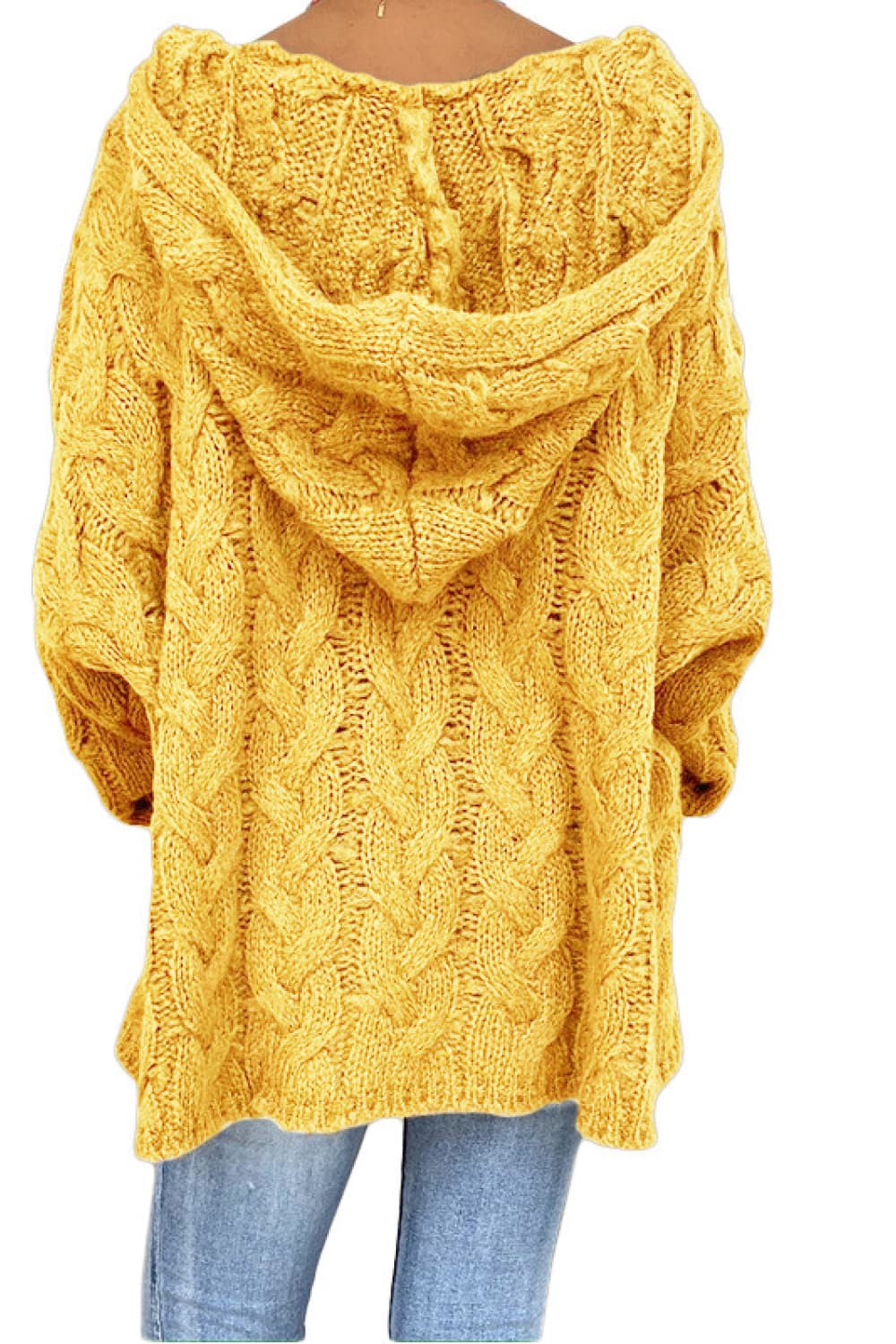 Keely Cable-Knit Hooded Sweater - Coco and lulu boutique