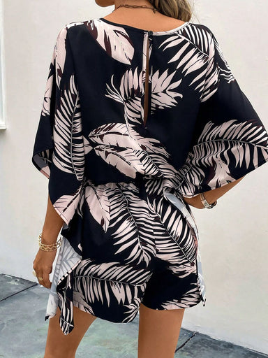 Kona Printed V-Neck Romper - Coco and lulu boutique