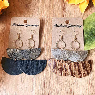Modern  Semicircle Drop Earrings - Coco and lulu boutique