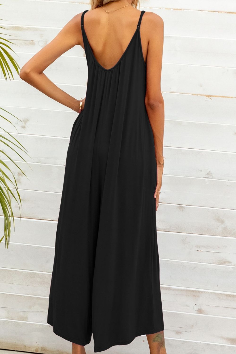 Spaghetti Strap Scoop Neck Jumpsuit - Coco and lulu boutique