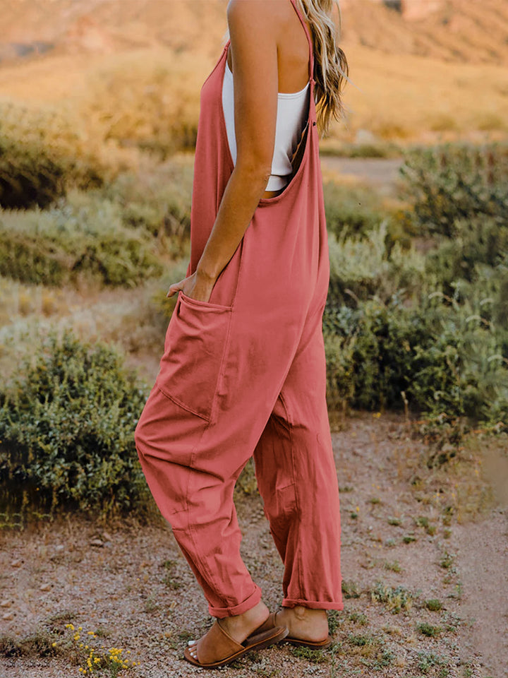 Sydney 2 Full Size Sleeveless V-Neck Pocketed Jumpsuit - Coco and lulu boutique