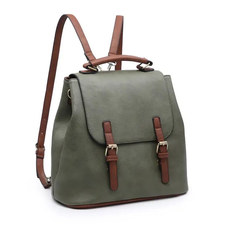 Brook Green Convertible Backpack/Shoulder Bag - Coco and lulu boutique