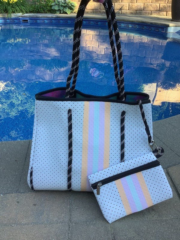 Summertime Neoprene Tote Bags - Coco and lulu boutique