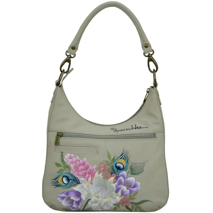 Peacock Convertible Slim Hobo With Crossbody Strap - Coco and lulu boutique