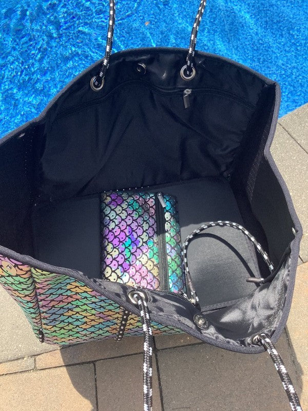 Summertime Neoprene Tote Bags - Coco and lulu boutique