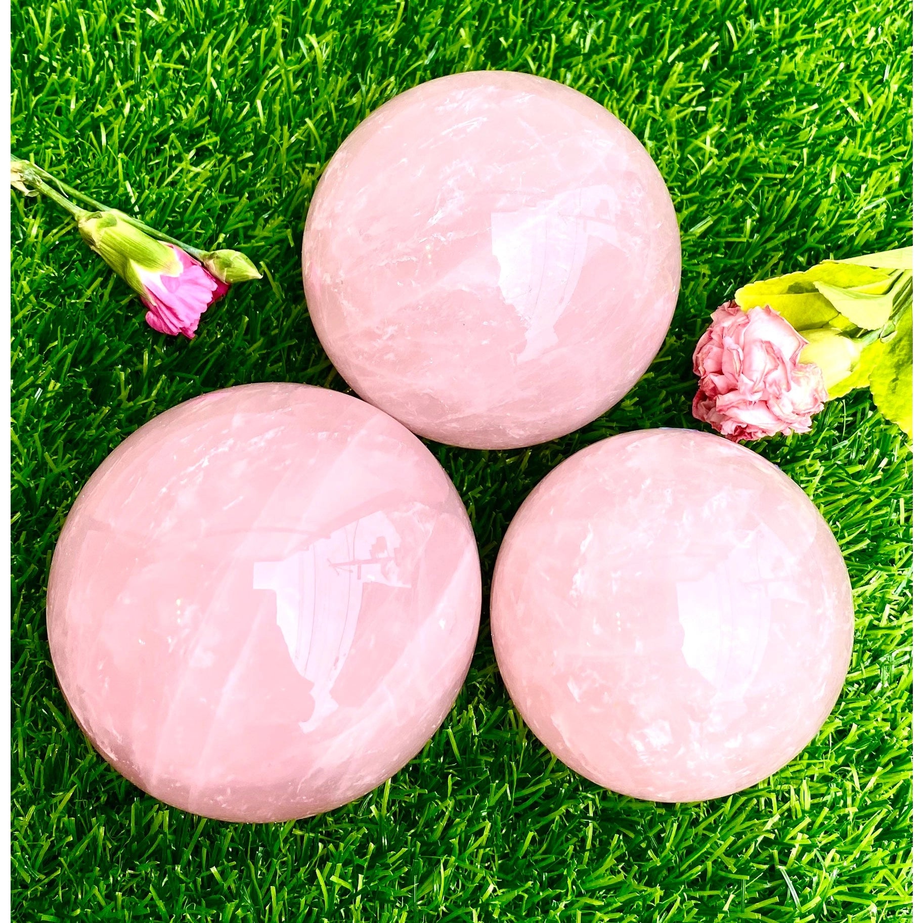 Natural Rose Quartz Spheres Crystal Ball - Coco and lulu boutique