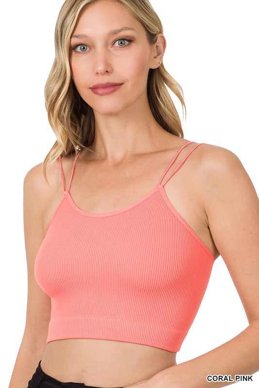RIBBED SEAMLESS DOUBLE STRAP BRAMI - Coco and lulu boutique 