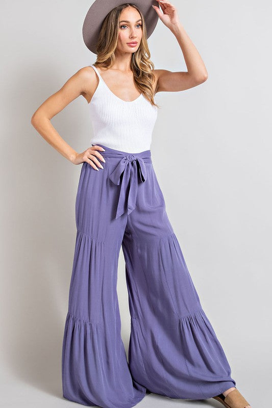 BOHEMIAN TIERED WIDE LEG PANTS - Coco and lulu boutique 
