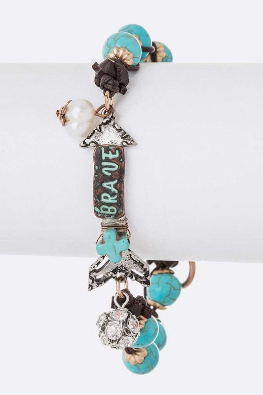 Brave Turquoise Beads Bohemian  Bracelet - Coco and lulu boutique 