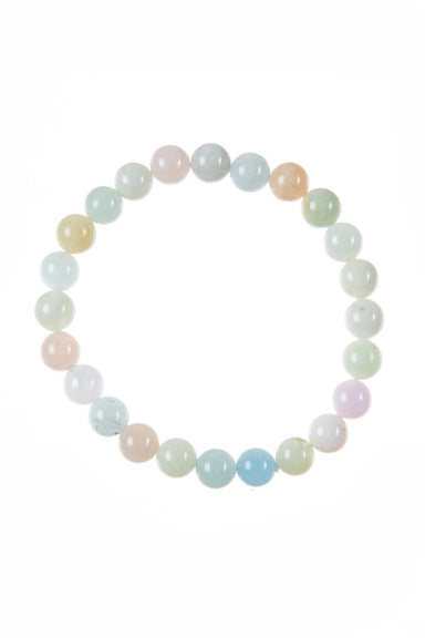 Morganite Natural Stone Bead Stretch Bracelet - Coco and lulu boutique 