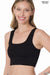RIBBED SQUARE NECK CROPPED TANK TOP WITH BRA PADS - Coco and lulu boutique 