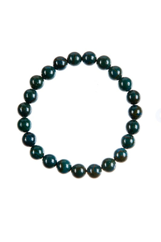 Blue Apatite Stone Bead Stretch Bracelet - Coco and lulu boutique 