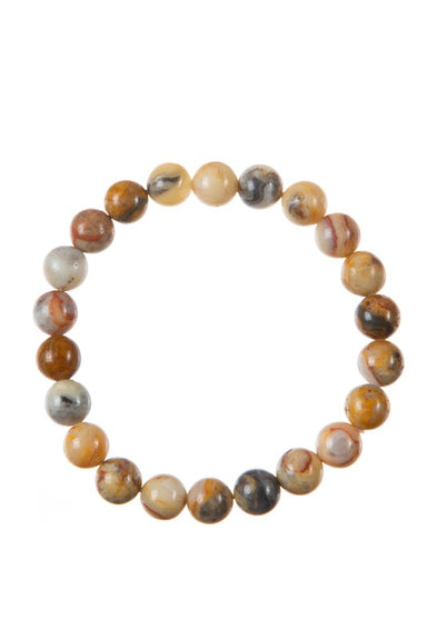 Crazy Agate Stone Bead Stretch Bracelet B3714 - Coco and lulu boutique 