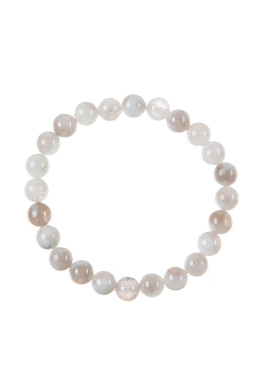 Moon Stone Bead Stretch Bracelet - Coco and lulu boutique 