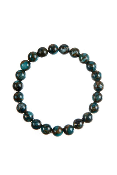 Blue Cloisonne Stone Bead Stretch Bracelet - Coco and lulu boutique 