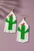 Cactus with flowers seed bead earrings - Coco and lulu boutique 