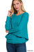ASHLEY RIBBED BATWING LONG SLEEVE BOAT NECK SWEATER - Coco and lulu boutique 