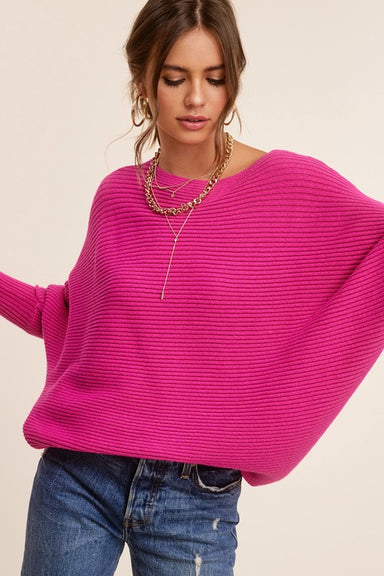 Mae Pink Dolman Sweater - Coco and lulu boutique 