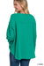 Emily Double Gauze Oversized 3/4 Button Henley Neck Top - Coco and lulu boutique 