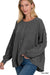 Emily Double Gauze Oversized 3/4 Button Henley Neck Top - Coco and lulu boutique 