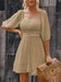 Louisa Tie-Back Ruffled Hem Square Neck Mini Dress - Coco and lulu boutique 