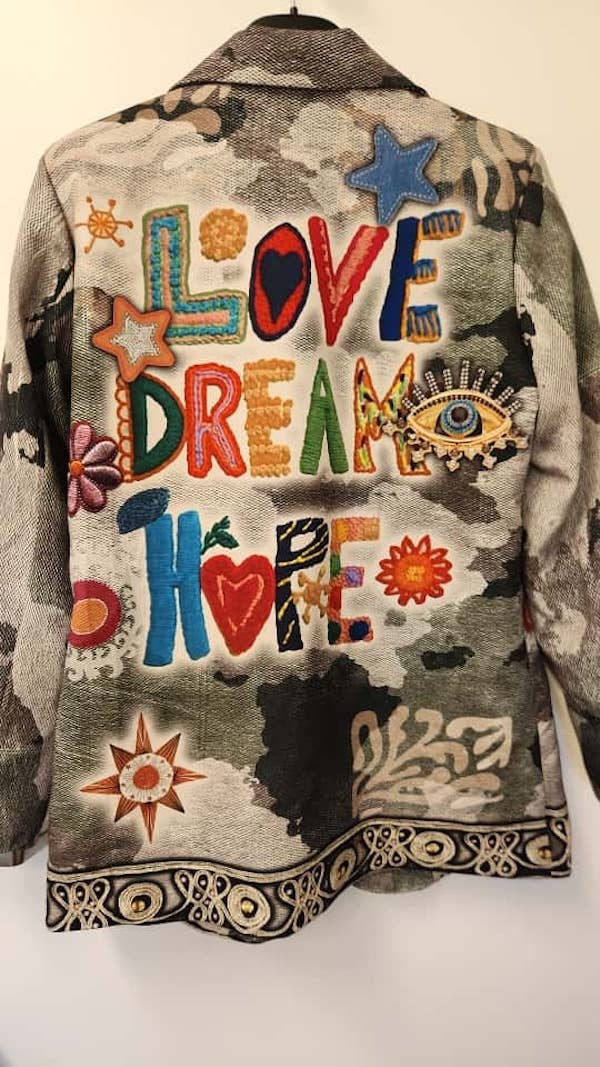 “Love, Dream, Hope” Print Blazer - Coco and lulu boutique 
