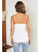 Sara Ruffle Front Silk Cami White - Coco and lulu boutique 