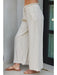 Italian Wide Leg Linen Fringe Hem Pant BEIGE - Coco and lulu boutique 