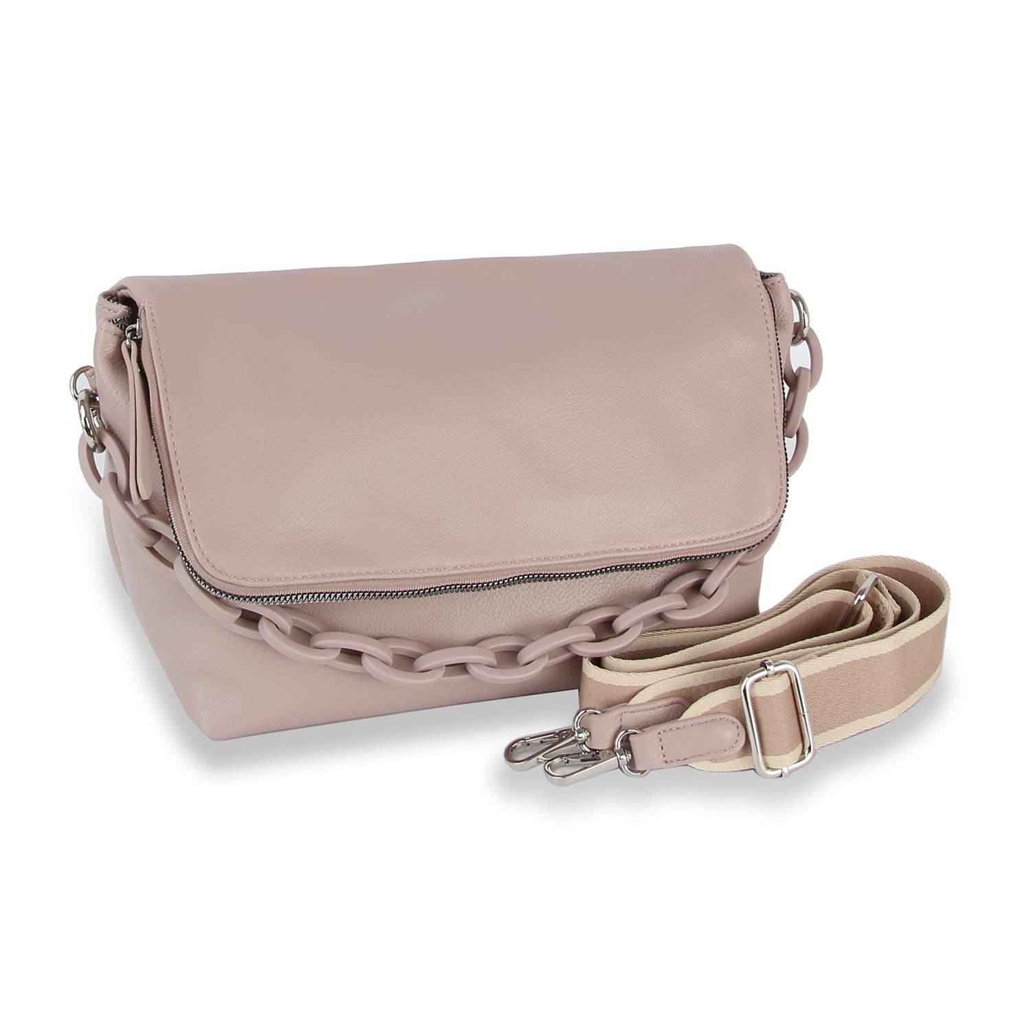 Courtney Mauve Chain Handle Shoulder Bag: Mauve - Coco and lulu boutique 