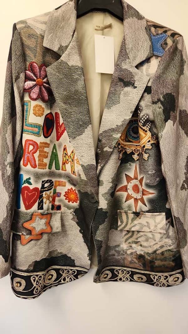 “Love, Dream, Hope” Print Blazer - Coco and lulu boutique 