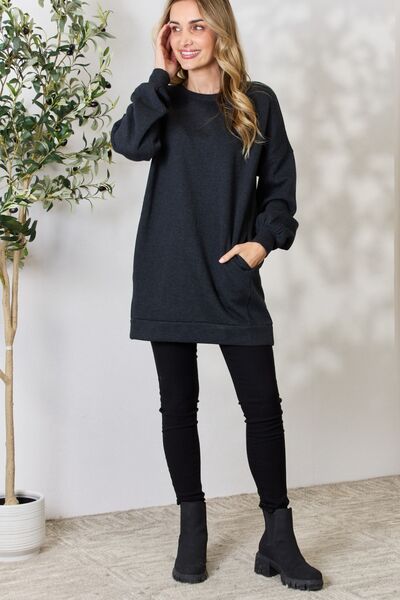 Lori Oversized Longline Top with Pockets - Coco and lulu boutique 
