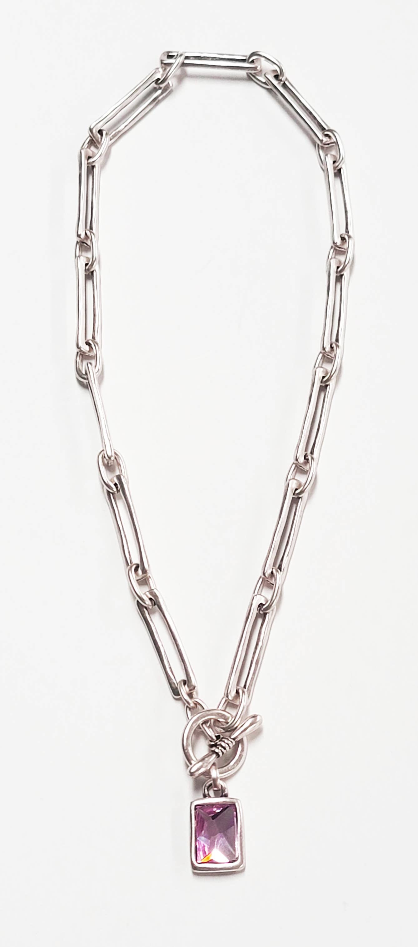 The Nadine Handmade Crystal Pewter Necklace - Coco and lulu boutique 
