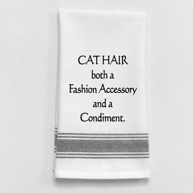  Cat Hair: A fashion accessory and a condiment Tea Towel - Coco and lulu boutique 
