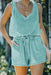 Malibu Waist Notched Sleeveless Romper with Pockets - Coco and lulu boutique 