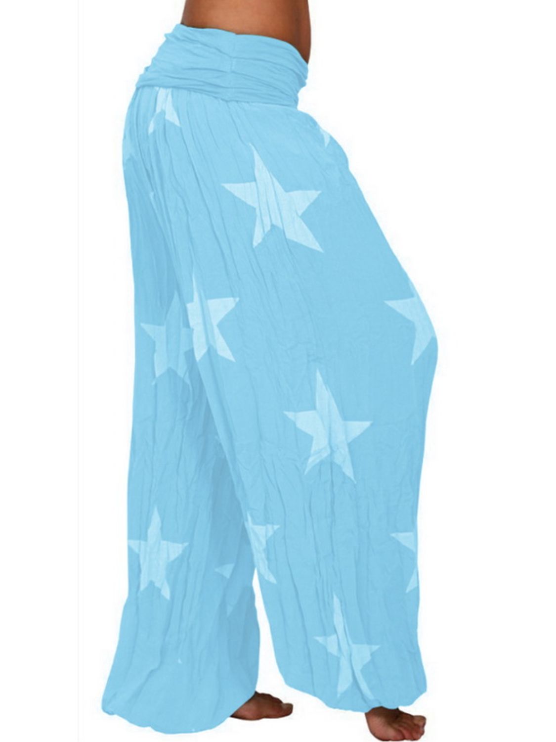 Bohemian Full Size Ruched High Waist Beach Printed Pants - Coco and lulu boutique 