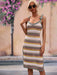 Striped Tie Shoulder Split Cover Up Dress - Coco and lulu boutique 