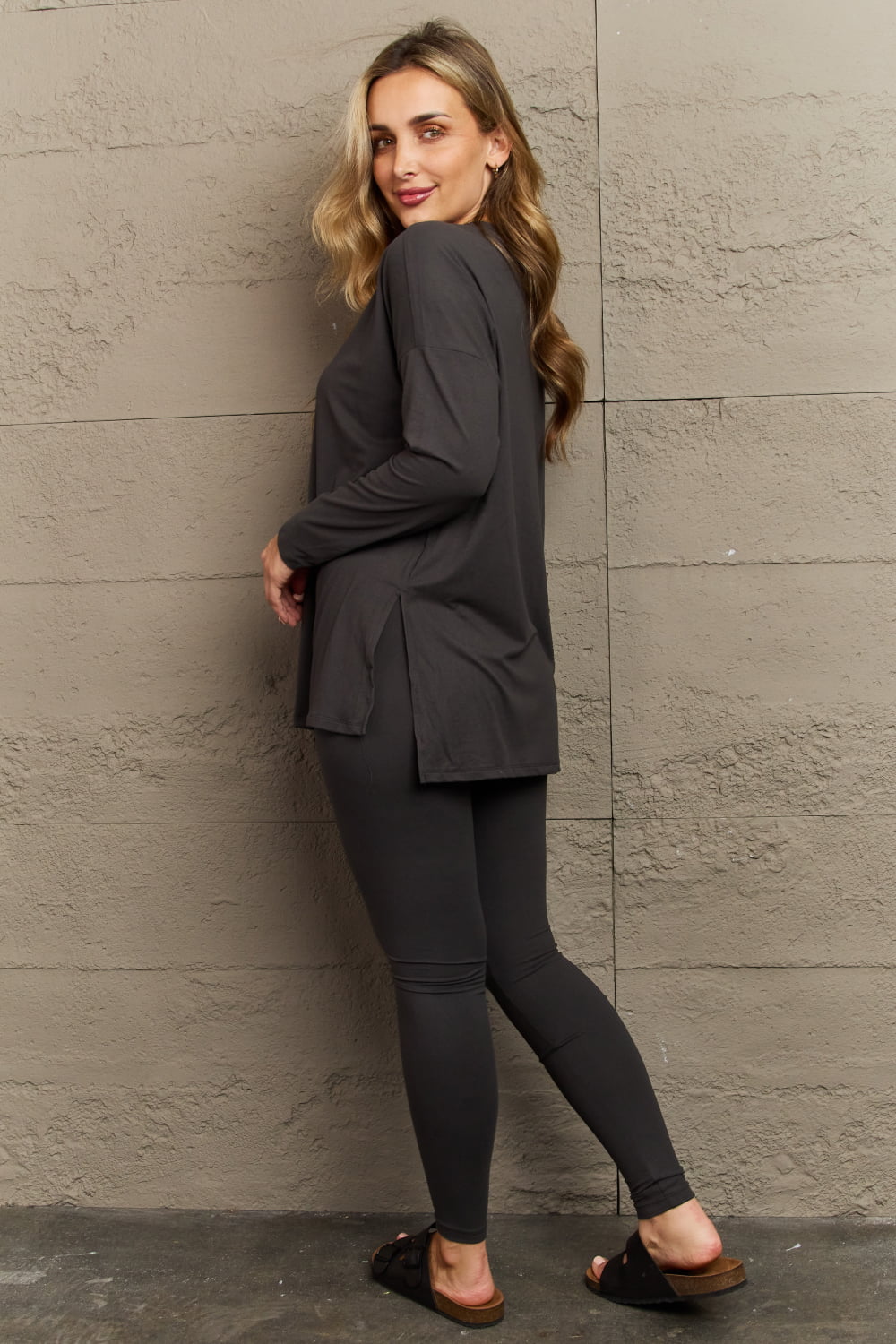 Lazy Days Full Size Long Sleeve and Leggings Set - Coco and lulu boutique 