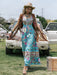 Festival Printed Scoop Neck Sleeveless Maxi Dress - Coco and lulu boutique 