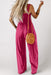 Beth Smocked Square Neck Wide Leg Jumpsuit with Pockets - Coco and lulu boutique 