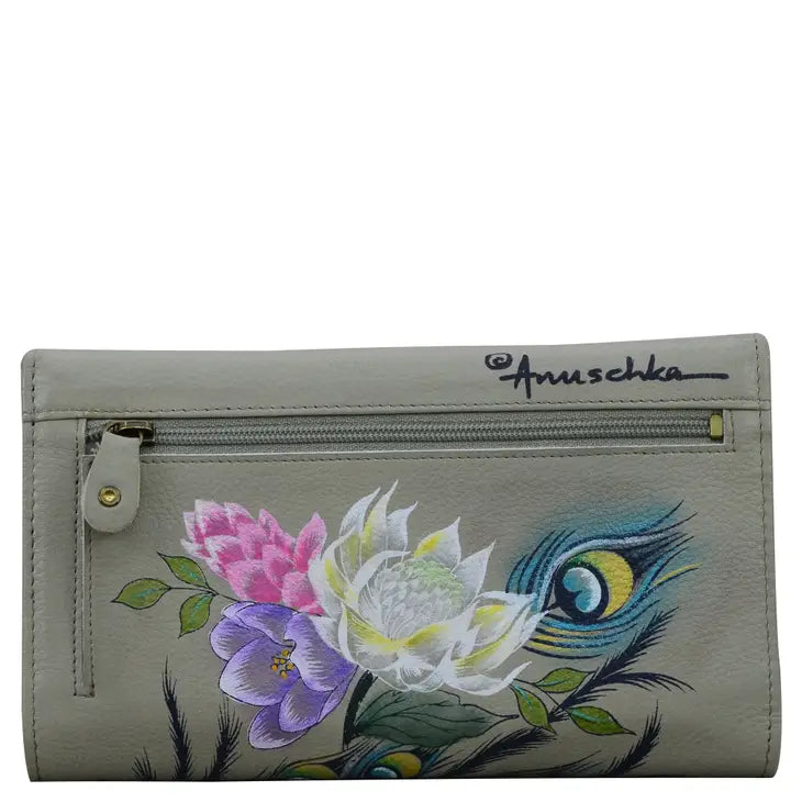 Peacock Checkbook Clutch with RFID - Coco and lulu boutique 