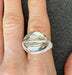 Smoky Oval Crystal Wire Wrapped Silver Ring Chunky - Coco and lulu boutique 
