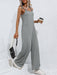 Emily Tie-Shoulder Wide Leg Jumpsuit with Pockets - Coco and lulu boutique 