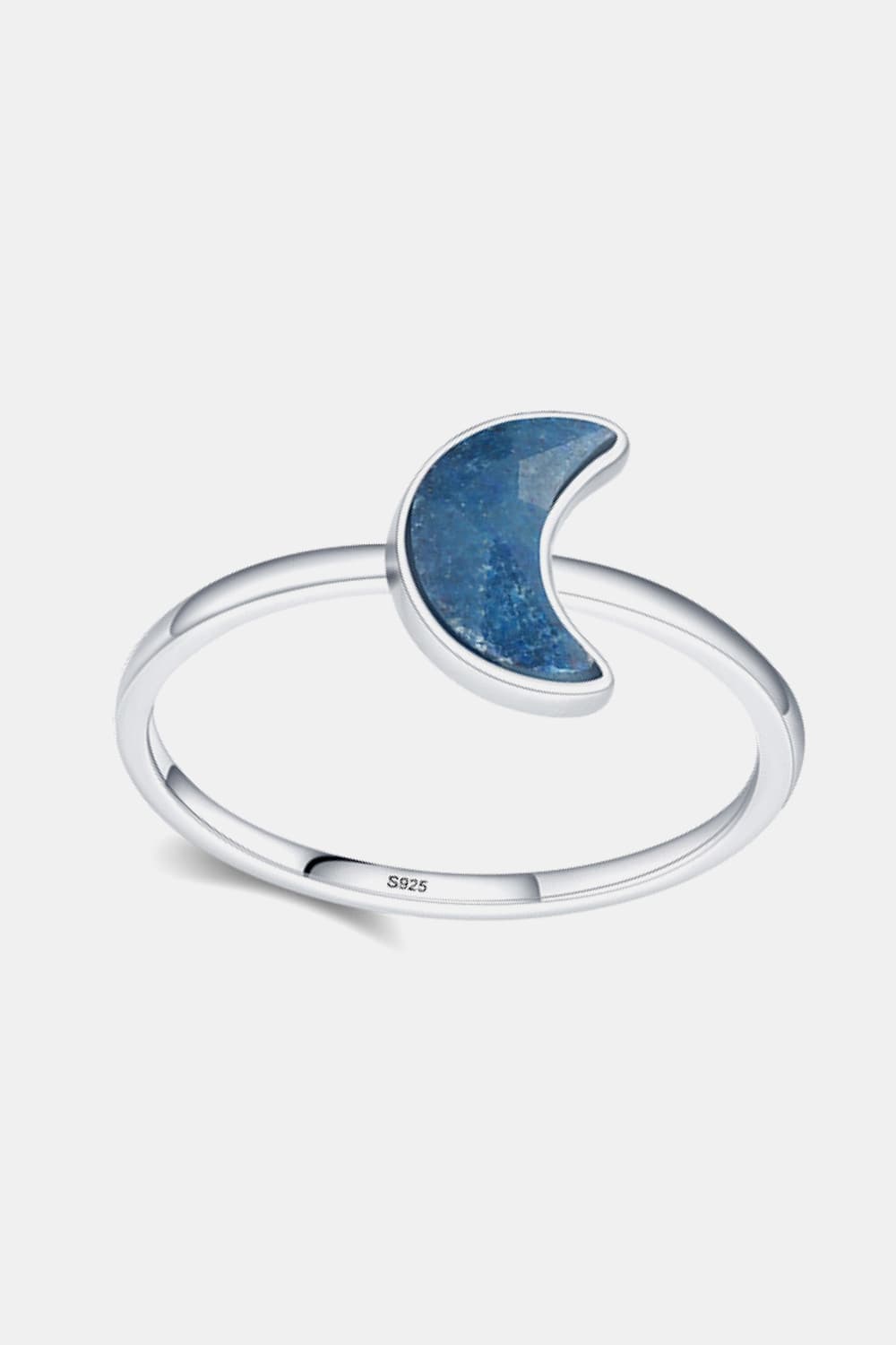 925 Sterling Silver Moon Shape Aventurine Ring - Coco and lulu boutique 